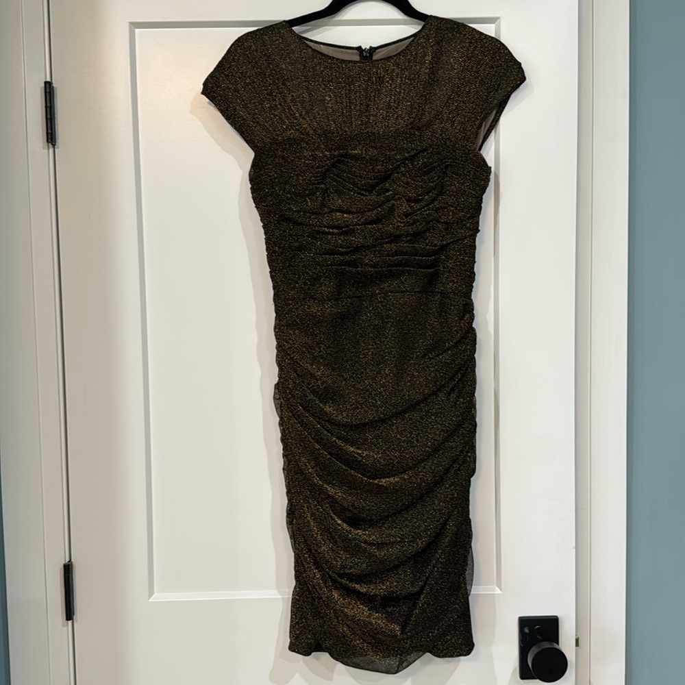 Tadashi Shoji Ruched Cocktail Dress. Size S. Excellent!